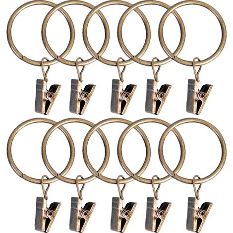 Fermagli per tende, materiale metallico, stile moderno, bronzo-32mm, 20 pezzi-a (1/2)