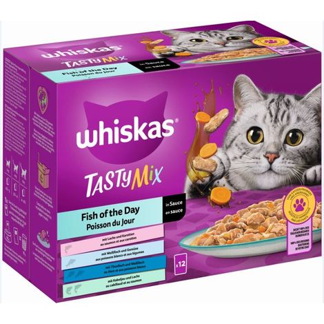 Whiskas Multipack Fish of the Day Tasty Mix Katzenfutter 12 x 85 g (1/3)