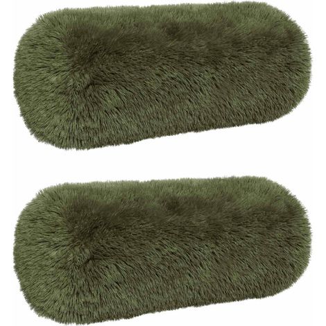 vidaXL Cuscino con cuscino HEERLEN 2 pz Verde Fleece PV