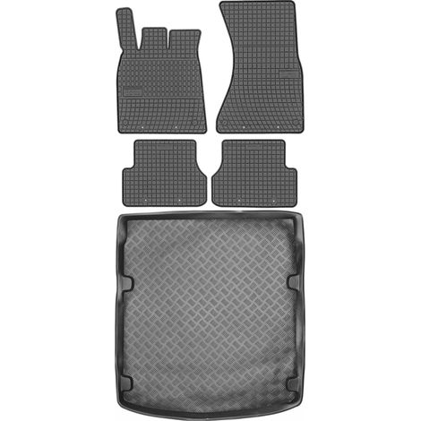Set di tappetini in gomma per auto e tappetino per bagagliaio per Audi A6 C7 Seat dal 2011 al 2018.