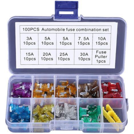 100 PCS 12V-32V Low Profile Car Mechanical Fuses for Vehicle Auto Motorcycle Boat Truck, Car Blade Fuse Assortment Small, 3A -30A (1/3)