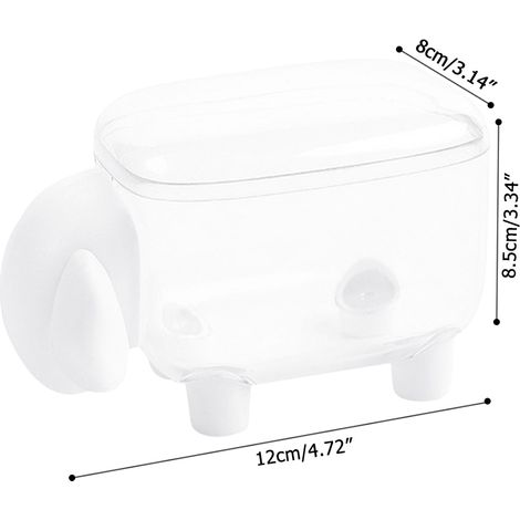 Mini boîte de rangement pour cotons-tiges en plastique, motif mouton mignon, anti-poussière, pour cotons cosmétiques, organisateur de bureau. (1/5)