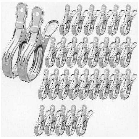 Lot de 30 pinces de fixation coupe-vent pour couverture de piscine hors sol. fixations robustes pour maintenir la couverture de piscine en place malgré le vent. (1/5)