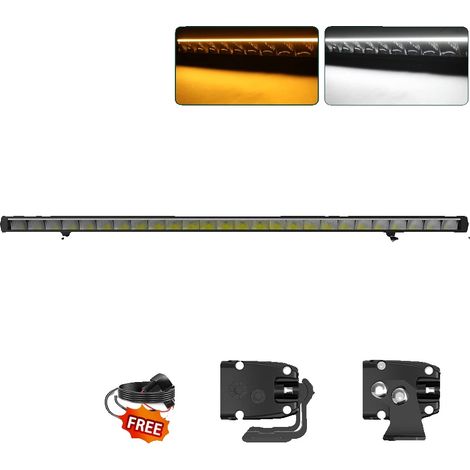Barra de luz LED, haz combinado, carcasa de aleación de aluminio duradera, 52 pulgadas con cable. (1/2)
