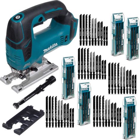Makita DJV182Z 18v LXT Brushless Top Handle Jigsaw Bare + 56 Blades + Dust Ext (1/4)