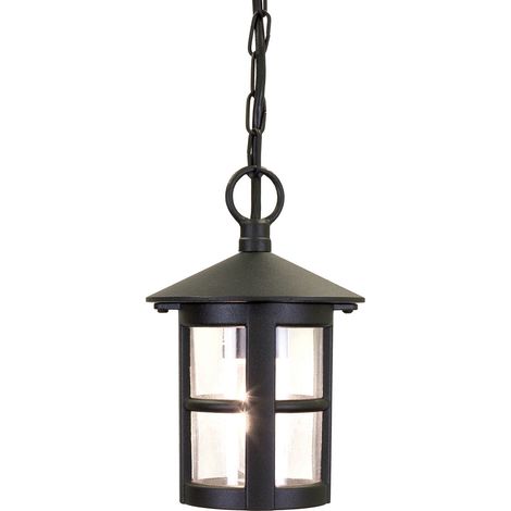 Elstead Hereford - Lanterna a Soffitto da Esterno 1 Luce Nera IP43, E27 (1/5)