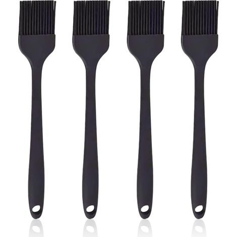 Pinceau Cuisine Résistante à la Chaleur Patisserie Professionnel Patissier Baking Cooking Brosse Pour B 4 Pièces Silicone Noir (1/5)