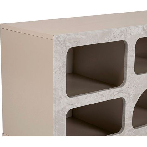 Meuble TV avec 7 niches - Effet marbre gris - LUELA (1/2)
