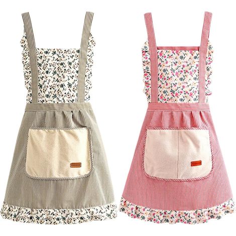 2 Pack Tabliers de Cuisine, Tablier Réglable avec Poches, Tablier de Cuisine pour Homme Femme, Cuisine Familial, Restaurant, Jardin, Barbecue, école, Café, Chef, Serveurs, Serveuse (Vert) (1/5)