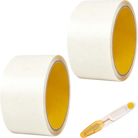 2 Rolls of Waterproof Tape for Tent and Blind, Transparent TPU Tape, Self Adhesive Waterproof Tape with Scissors for Camper, Tarpaulin, Airbed, Repair Awning Fabric (1/5)
