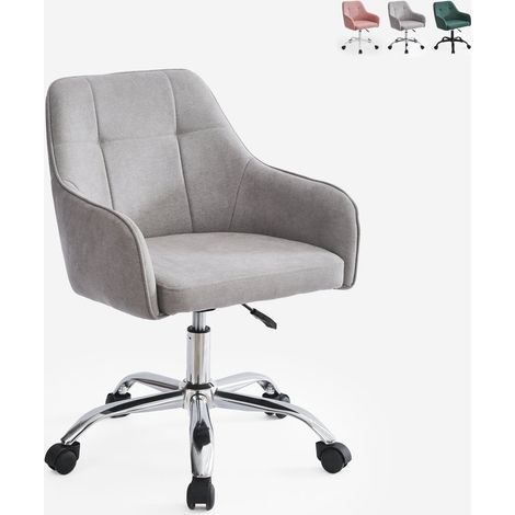 Chaise de bureau pivotante avec accoudoirs et hauteur réglable Kirma - Gris