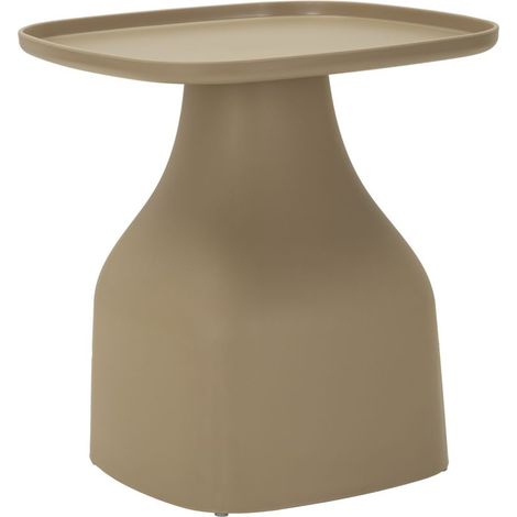 Tavolinetto Gea Tortora 48x48x50 cm - Tavolino da caffè moderno e minimalista in polipropilene resistente - Design sinuoso per interni