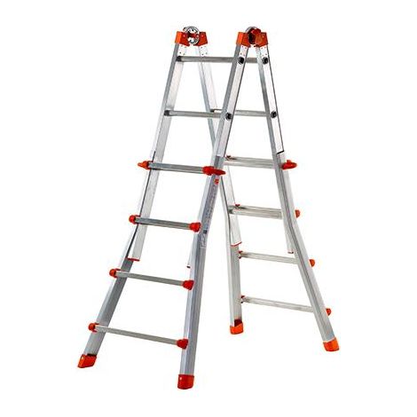 Scala in alluminio telescopica peppina media gierre 4+4 gradini altezza max 377 (1/4)