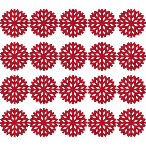 Lot de 20 sets de table de Noël à motif flocons de neige, antidérapants, pour la cuisine. (1/4)