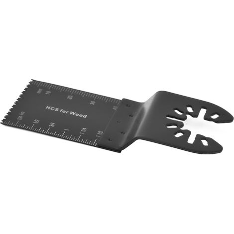 50 lames de scie oscillantes multifonctions de 34 mm, universelles, en acier à haute teneur en carbone. (1/5)