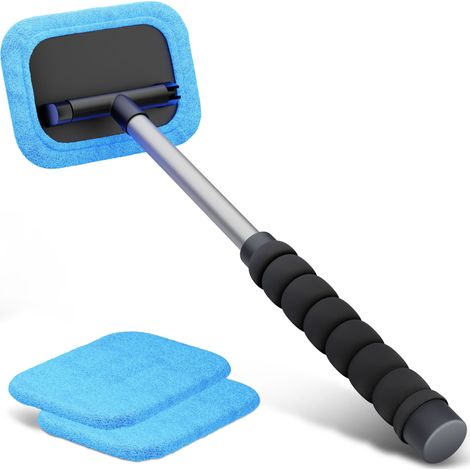 Scheibenreiniger teleskopierbar, Fensterreiniger für Autoscheiben ausziehbar 26-42 cm blau