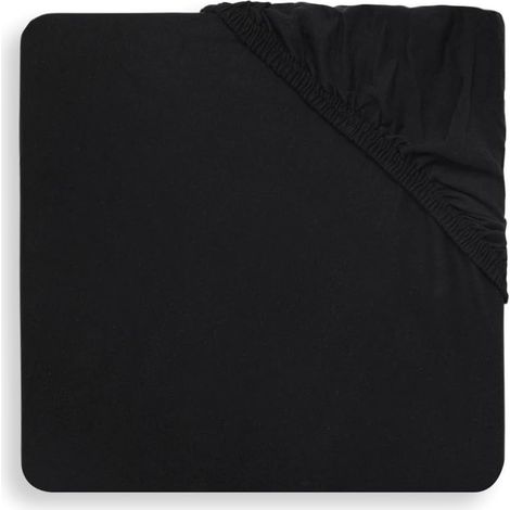 1 Drap-Housse, Jersey Coton, Extensible, 60x120 cm, Noir, Berceau Poussette (1/5)