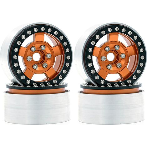 Felgen aus Aluminiumlegierung mit Beadlock-System, 4 Stück, Ersatz für 1/10 TRX4 Axial SCX10 90046 SC