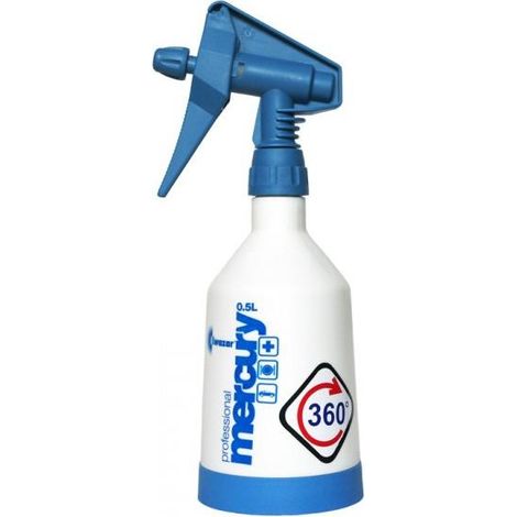 Kwazar WTM.0030 Mercury Super PRO 360 ° - Botella de spray de 0,5 L, blanco / azul
