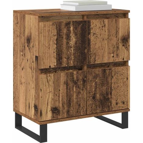 Buffet de Cuisine Rétro en Bois, Meuble de Rangement 60x35x70 cm avec Étagères et Tiroirs, Console d'Entrée Style Vintage pour Salon (1/5)