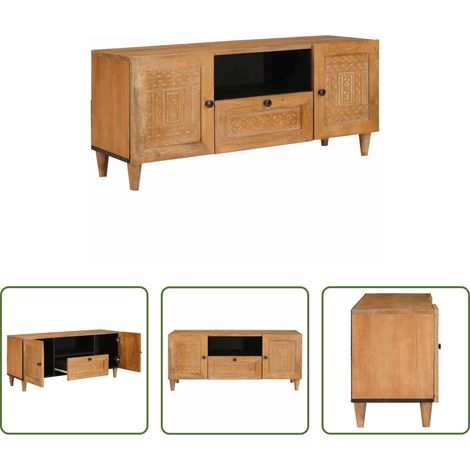 Meuble TV - Unites TV Marron Clair 105 x 33 x 46 cm Bois d'ingénierie (1/5)