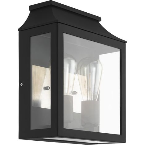 Applique Esterno Contemporanea Soncino Alluminio Nero 2 Luci E27 (1/4)