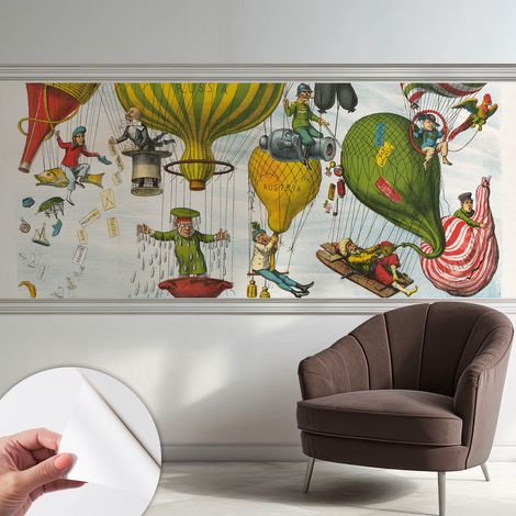 Carta da parati autoadesiva - impermeabile - murale da parete - decorazione murale - Viaggio in mongolfiera 250x104 cm (1/5)