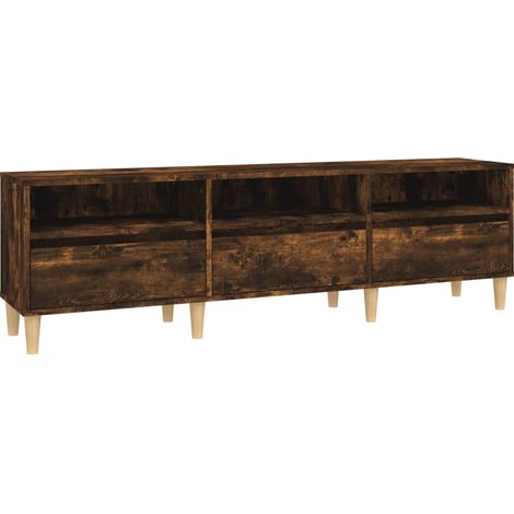 Mobile TV multimediale scaffale TV credenza TV sala da pranzo soggiorno camera da letto rovere affumicato 150 x 30 x 445 cm legno ingegnerizzato marrone 020027335