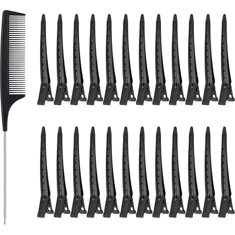 24 fermagli per capelli da parrucchiere, fermagli in metallo da 3,5 pollici, fermagli per spazzolare i capelli, fermagli a becco d'anatra, per acconciature e per creare ricci eleganti. (1/5)