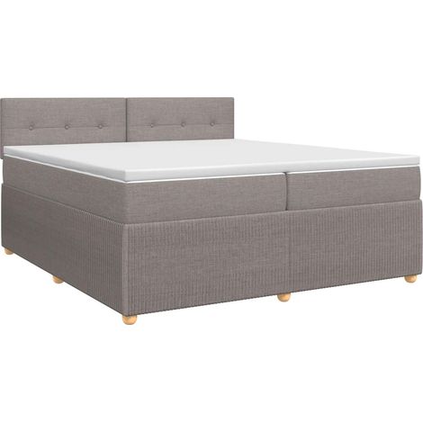 Maison Exclusive - Letto box spring con materasso Tortora 200 x 200 cm Tessuto (1/5)