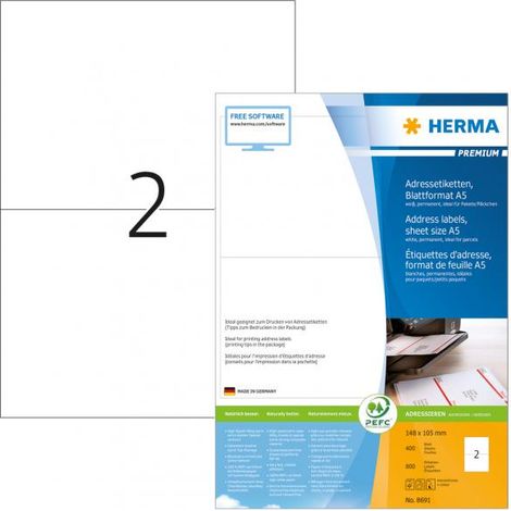 HERMA 8691 etichetta per corrispondenza Bianco
