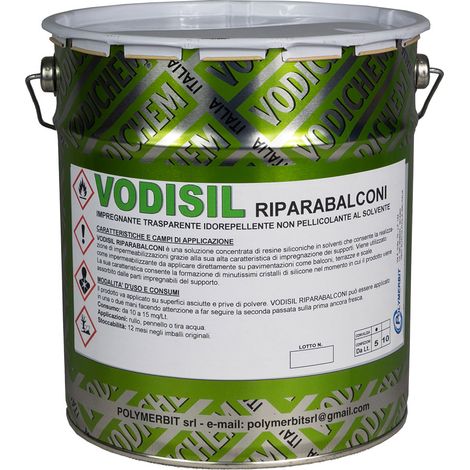 Resina Siliconica Trasparente Vodichem Vodisil Riparabalconi 4 Pezzi 1 lt