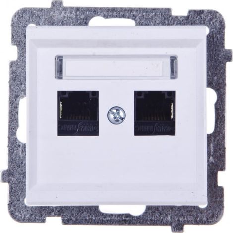 Sonata Doppel-Computersteckdose, Kat. 5e MMC mattweiß GPK-2R/K/m/75
