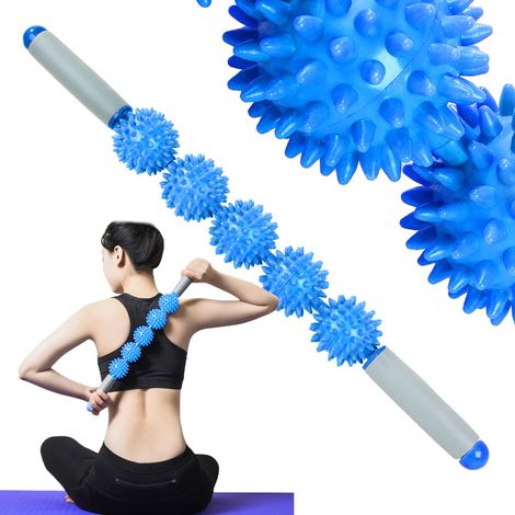 Rouleau de massage / Massage complet du corps - 5 billes à picots avec poignée-AquaForge