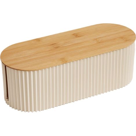 Boîte De Rangement Câbles - 1 Unité - PP Et Bois - Organiseur Sécurité - Salon Bureau - 33x13x11 Cm (1/5)