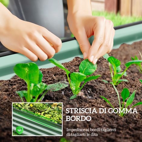 Lot de 2 bacs modulaires en acier galvanisé vert 135x90x30 cm, bords caoutchouc, surélevés pour jardin. (1/5)
