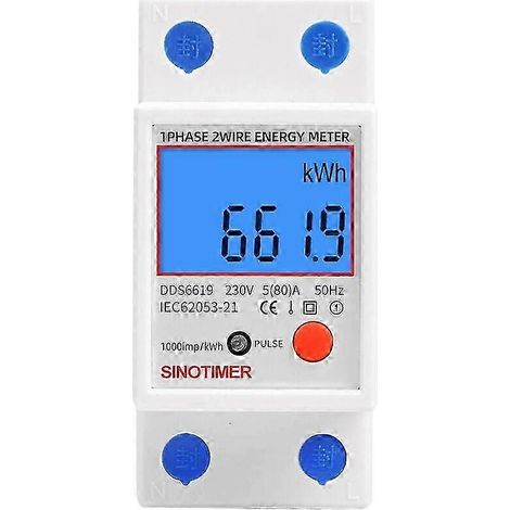 MID-zertifizierter Einphasen-Stromzähler, LCD-Anzeige, maximale Kapazität 45A, genaue Messung des Energieverbrauchs für den privaten und gewerblichen Gebrauch. (1/5)