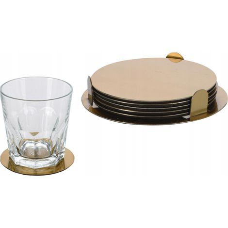 Excellent Houseware Ensemble Sous-verres Dorés 8,5 cm (1/3)