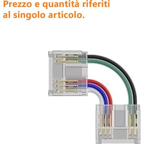 Connecteur Coudé 5 Broches Pour Rubans Led Rgbw - Jonction Rapide 90° Installation Professionnelle - Réf: Rgbw-Conn-Ang - Pack De 100 Unités (1/3)