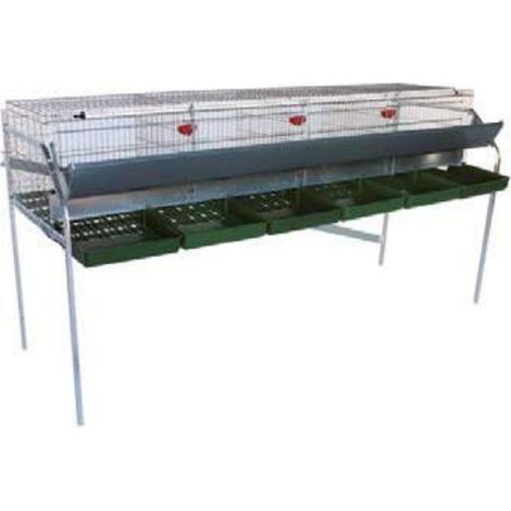 Gabbia ovaiole 4 scomparti 100131 Ropet zincato 210x75x90 cm 32kg 1 piano