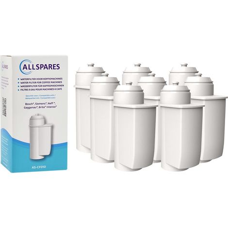 AllSpares Filtre à eau (8 pcs.) pour réfrigérateur adapté pour les machines à café Siemens EQ et BRITA Intenza (1/5)