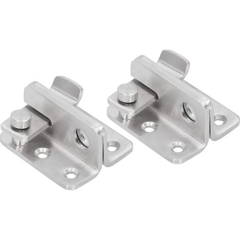 2 Ensembles de Verrou Manuel Porte en Acier Inoxydable, Accessoires de Sûreté pour Armoire et Salle de Bain (1/5)