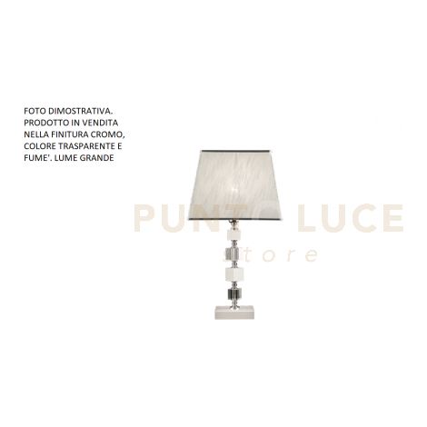 LUME/G LIVIA LUME 1 LUCE FUME'- TRASPARENTE E CROMO ATTACCO E27 CON PARALUME L.33CM