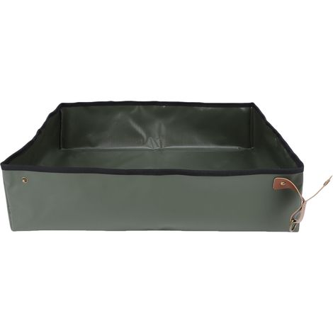 Bac à litière de voyage Portable pour chat, toilettes pliables et étanches pour hôtels, Camping, activités de plein air, vert OD Large (1/5)