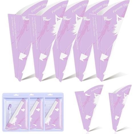 Urinoir Femme Portable, 30 Pièces Pipi Debout Femme Pliable, Pisse Debout Femme Jetable de Voyage Entonnoir en Papier de Pipi pour Femme Enceintes Camping Randonnée et Activités de Extérieur (1/5)