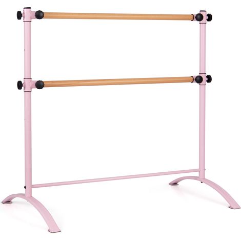 4 Foot Portable Freestanding Double Ballet Barre-Pink (1/5)