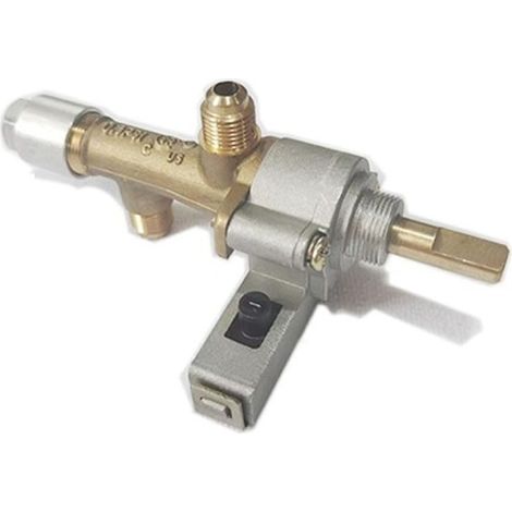 Gassicherheitsventil mit Piezozündung und Thermoelement-Magnetventil, einstellbare Flammenregelung 65 mbar 50000 BTU, für 8 mm x 6 mm Knöpfe (Außengewinde 7/16)