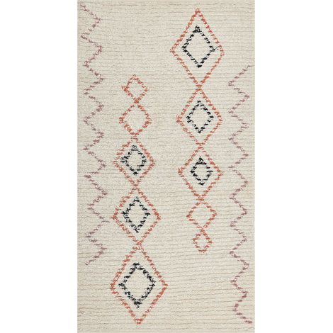 Teppich GUWAHATI Beige 80 x 150 cm Baumwolle