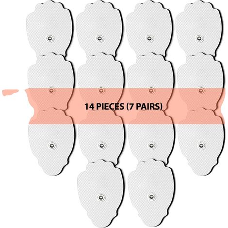 Almohadillas de electrodos TENS, autoadhesivas, reutilizables, 14 unidades, tamaño mediano.
