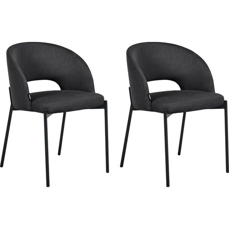 Esszimmerstuhl 2er Set PENNY Stoff Schwarz